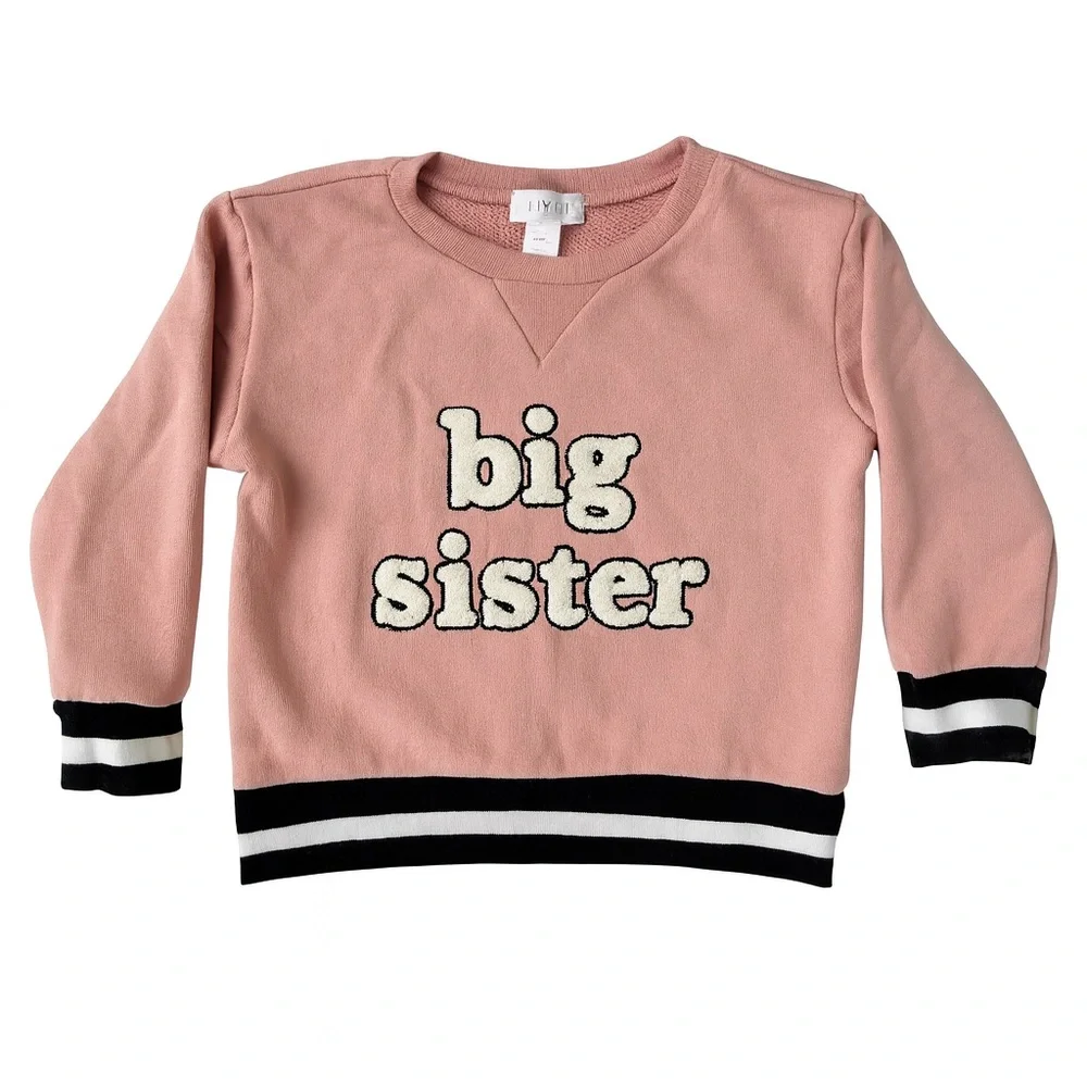 LIVLY Big Sister Blush Pink Sweater Girls Size 2 - Picture 1 of 5